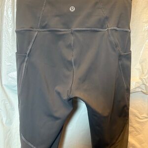 Lululemon silver running tights sheer lower leg